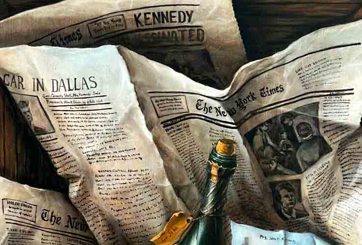 Front page of The New York Times, November 23, 1963, headline "Kennedy Assassinated"